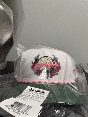 Shank It “The Azalea “ one size fits most hat Pink Trim and Floral Golf Patch